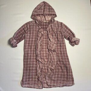 Soft Surroundings Topper Women Sz L Open Sheer Lightweight Long Sleeve Tunic Top